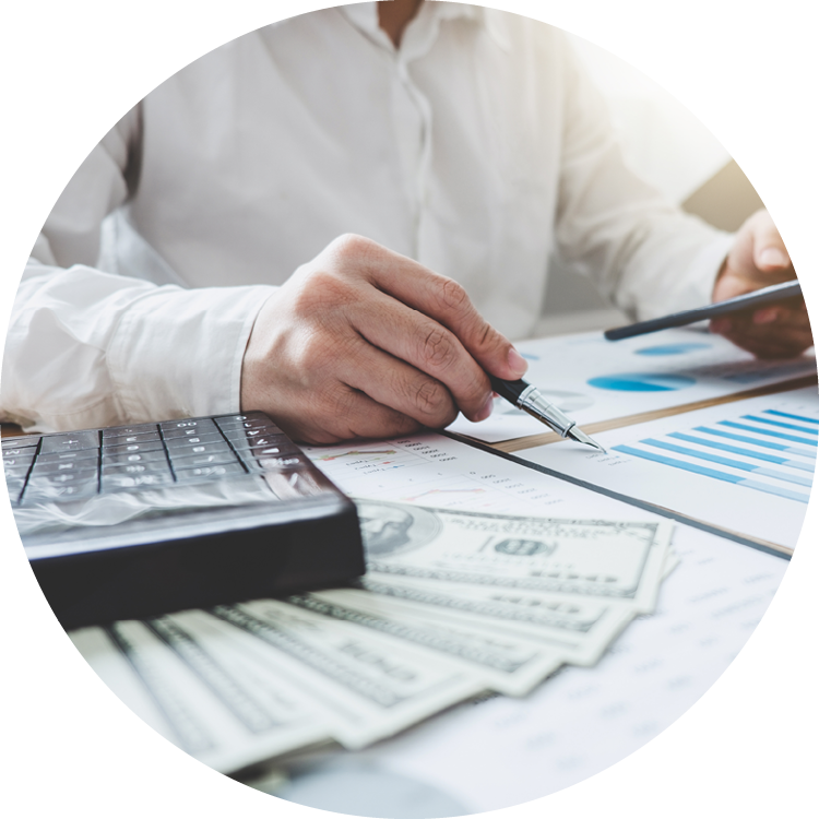 Person working on financial documents