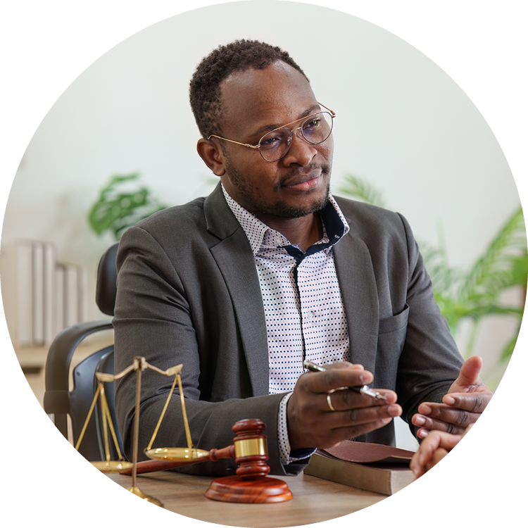 An attorny at a desk